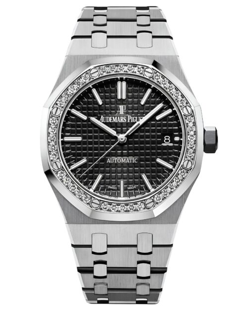 Часы Audemars Piguet Royal Oak Selfwinding Stainless Steel Black Dial Diamond Bezel 37mm 15451ST.ZZ.1256ST.01