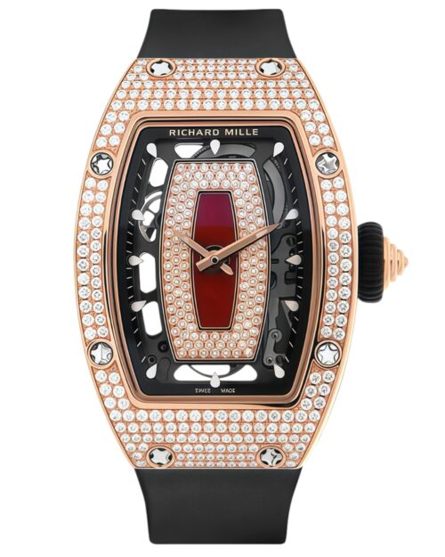 Часы Richard Mille RM07-01 Rose Gold Full Set Diamonds (Red Lips)